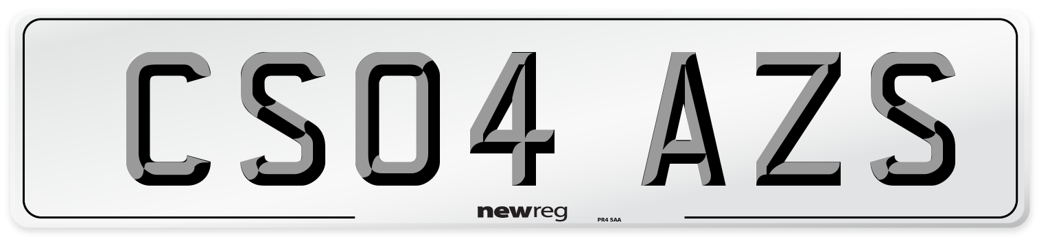 CS04 AZS Number Plate from New Reg